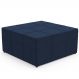 Puff Decorativo Para Sala de Estar Quadrado Milano 90x90cm W01 Suede Azul Marinho - Lyam Decor