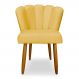 Cadeira de Jantar Pétala Estofada Pés Palito Veludo Amarelo - Montanaris Decor