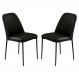 Conjunto 2 Cadeiras Londres Couro Preto Metal Preto