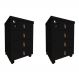 Conjunto com 2 Mesas de Cabeceira Zoe 4 Gavetas Preto