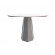 Mesa de Jantar Redonda com Tampo de Vidro Isis Off White 135 cm