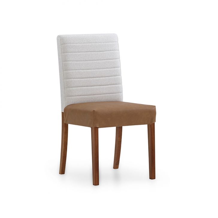 Cadeira Bailey Revestimento Sintético Caramelo e Cru