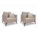 Conjunto com 2 Poltronas Lazio Linho Areia