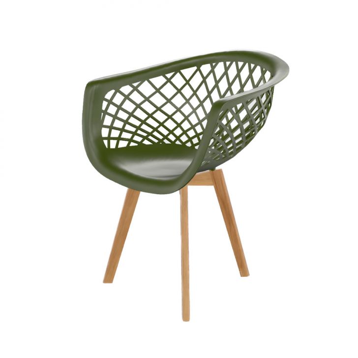 Cadeira Web Wood Verde Musgo