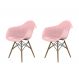 Conjunto com 2 Cadeiras Eames Arm DSW Rosa e Madeira