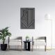 Quadro Escultura Painel Abstrato Triângulo 90x90 Preto