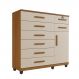 Cômoda Vitória 1 Porta 8 Gavetas com Chave Benetil Cinamomo Off White