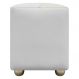 Puff Decorativo Quadrado Para Sala Penteadeira Urban Tecido Corino Branco e Bege