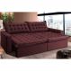 Sofá Retrátil Reclinável e Cama 2,95m Cama inBox Flex Suede Velusoft Vinho