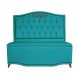 Cabeceira mais Calçadeira Casal Queen 160cm Para Cama Box Greta Suede Azul Turquesa - DS Estofados