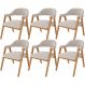 Kit 06 Cadeiras de Jantar e Estar Living Estofada Nadja L02 Bouclê Bege - Lyam Decor