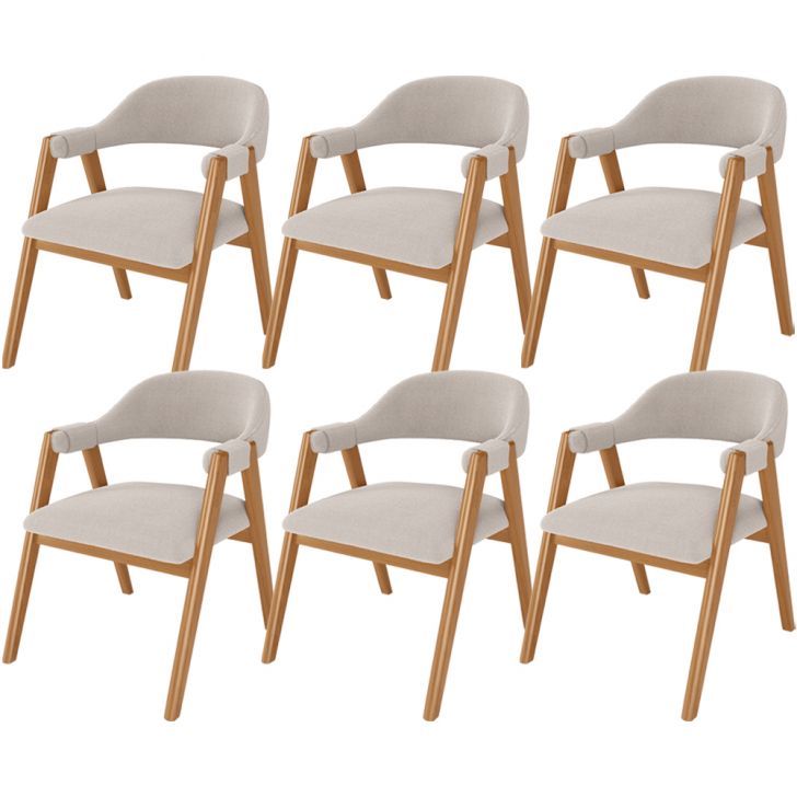 Kit 06 Cadeiras de Jantar e Estar Living Estofada Nadja L02 Bouclê Bege - Lyam Decor
