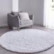 Tapete Pelo Alto Felpudo Macio Anti Derrapante Anti Alérgico Branco Redondo - 140 cm Tapete para Sala e Quarto