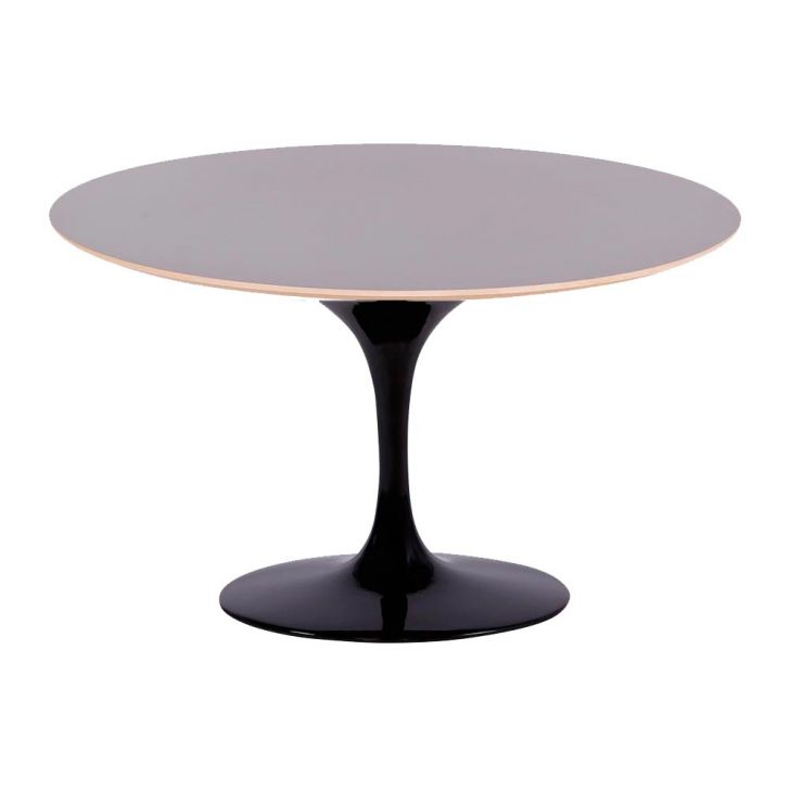 Mesa Saarinen Oval Fórmica Preta 235x122cm - Base Preta