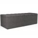 Calçadeira Recamier Baú Para Cama Queen Dália 160x50 Cm W01 Linho Cinza Escuro - Lyam Decor