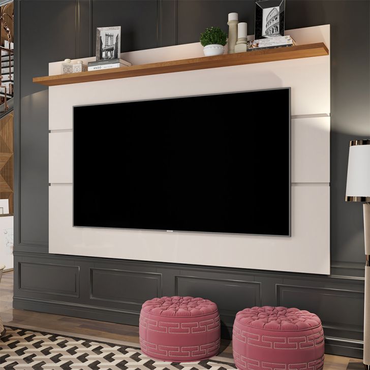 Painel para TV até 72 Polegadas Vivare Off White e Nature