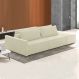 Sofá Ilha Modulado Milos 252cm Puff Lateral Veludo Bege G33 - Gran Belo