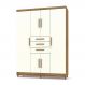 Guarda Roupa Solteiro 6 Portas e 3 Gavetas Imperial Nature/Champanhe - Pallazio