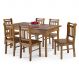 Conjunto Sala de Jantar e Cozinha Com 6 Cadeiras Madeira Maciça Mel
