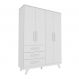 Guarda-Roupa Infantil Retrô II 4 PT 3 GV Branco