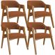 Kit 04 Cadeiras Para Sala de Jantar e Estar Living Estofada Suran L02 Bouclê Terracota - Lyam