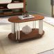 Mesa de Centro Oval 91cm com Rodízios Multimóveis CR45310 Cedro/Off White