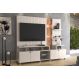 Home Cross Frisado Painel P/ Tvs Até 55'' C/ 4 Portas E Prateleiras P/ Decoração - Off White Perolizado/Jequitiba