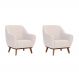 Conjunto com 2 Poltronas Paloma Linho Pérola e Castanho