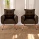 Jogo de Poltronas Decorativas Emma Suede Marrom
