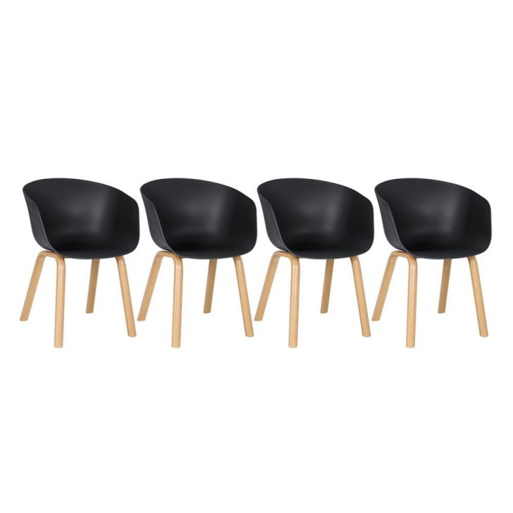 Kit 4 cadeiras Cassia Preto