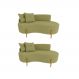 Kit 02 Sofá Orgânico 2 Lugares C/2 Almofadas Curvo Sala Recepção Boucle Verde - Montanaris Decor