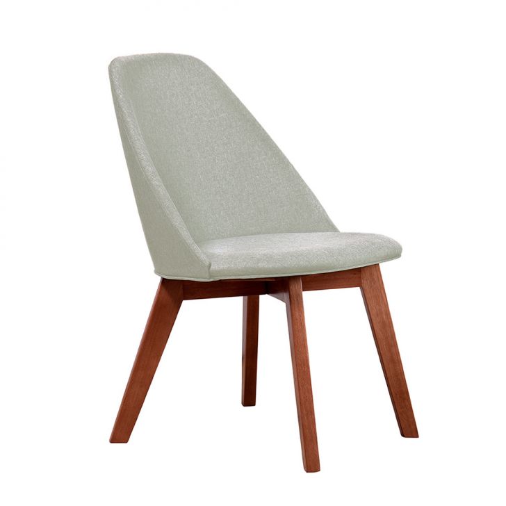 Cadeira Lucca Linho Off White e Castanho