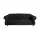 Sofá Chesterfield Capitone Elisabeth Suede Preto 2,00