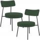Kit 02 Poltronas Decorativas Para Sala De Estar Base Fixa Londres L02 Suede Verde Musgo - Lyam