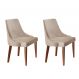 Conjunto com 2 Cadeiras de Jantar Esmeralda I Imbuia e Off White