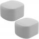 Kit 2 Puffs Decorativos Orgânico para Living Quarto 70cm Doha W01 Bouclê Cinza - Lyam Decor