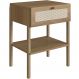 Mesa de Cabeceira 01 Gaveta com Telinha Pés Madeira Moss A03 Hanover Roble - Lyam Decor