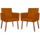2 Poltronas Resistente para Recepção Confortável Corino Escritório MOBLAN decor