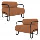 Poltrona Decorativa para Sala Industrial Kit 2 Kira Z08 Boucle Terracota - Mpozenato