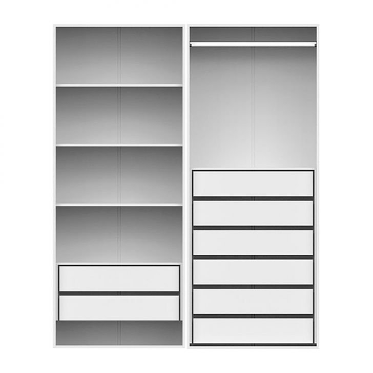 Guarda-roupa Modulado Com Cabideiro E Prateleiras New Tuyo 8 Gavetas 180 Cm