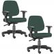 Kit 02 Cadeiras Giratória Job L02 Executiva Ergonômica Escritório Crepe Verde Musgo - Lyam Decor