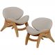 Kit 2 Poltronas Decorativa Orgânica Sala Living Kadosh L02 Linho Bege - Lyam Decor