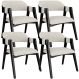 Kit 04 Cadeiras Para Sala de Jantar e Estar Living Estofada Suran L02 Preto Linho Champagne - Lyam