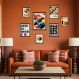 Kit 7 Quadros Decorativos Bauhaus - Posters - com vidro