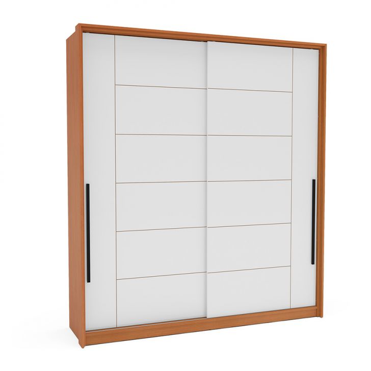 Guarda-roupa Casal Lisboa 2 Portas 2 Gavetas Freijó E Branco