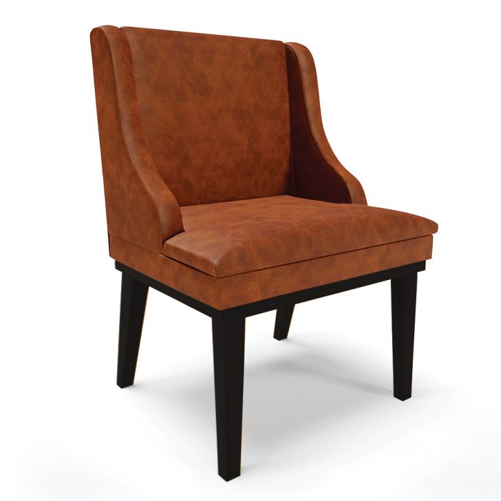 Cadeira de Jantar Liz Corano Nozes Base Fixa Madeira Preto - D'Rossi