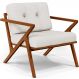 Poltrona Decorativa Sala De Estar Com Cintas De Corano Laís B04 Bouclê Cru - Lyam Decor
