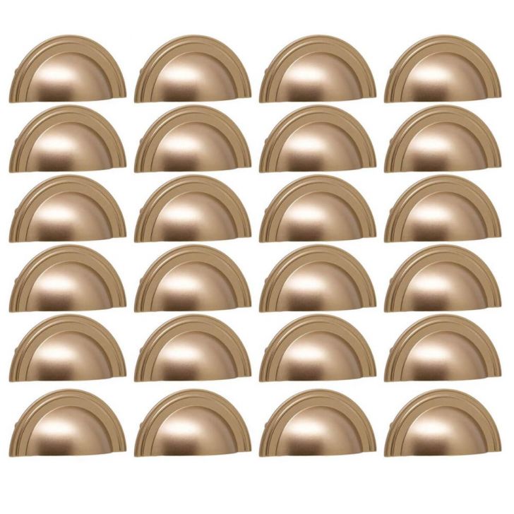 Kit 24 Puxadores para Móveis 1753 Grenade Concha Dourado Armários Gavetas Torralba