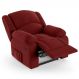 Poltrona do Papai Reclinável Pietra Power Elétrica USB FH9 Veludo Vermelho - Mpozenato