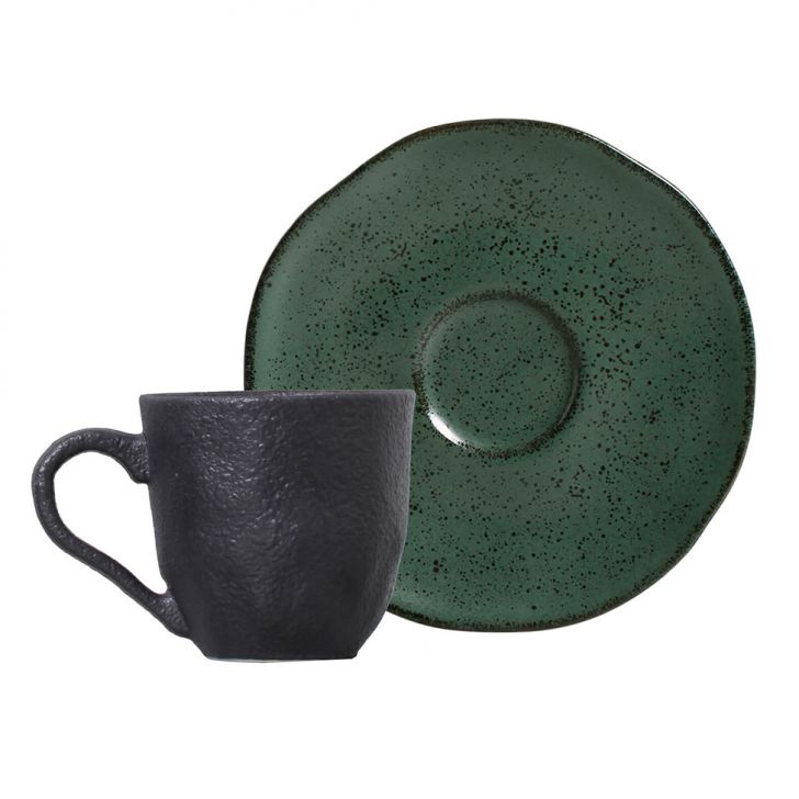 Xícara de Café Arauco Preta e Verde